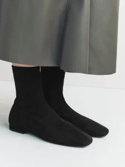 Boots|Next Zwart - Forever Comfort® Flat Sock Ankle Boots