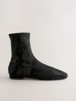 Boots|Next Zwart - Forever Comfort® Flat Sock Ankle Boots