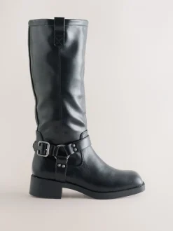 Boots|Next - Forever Comfort® Knee High Biker Boots Zwart