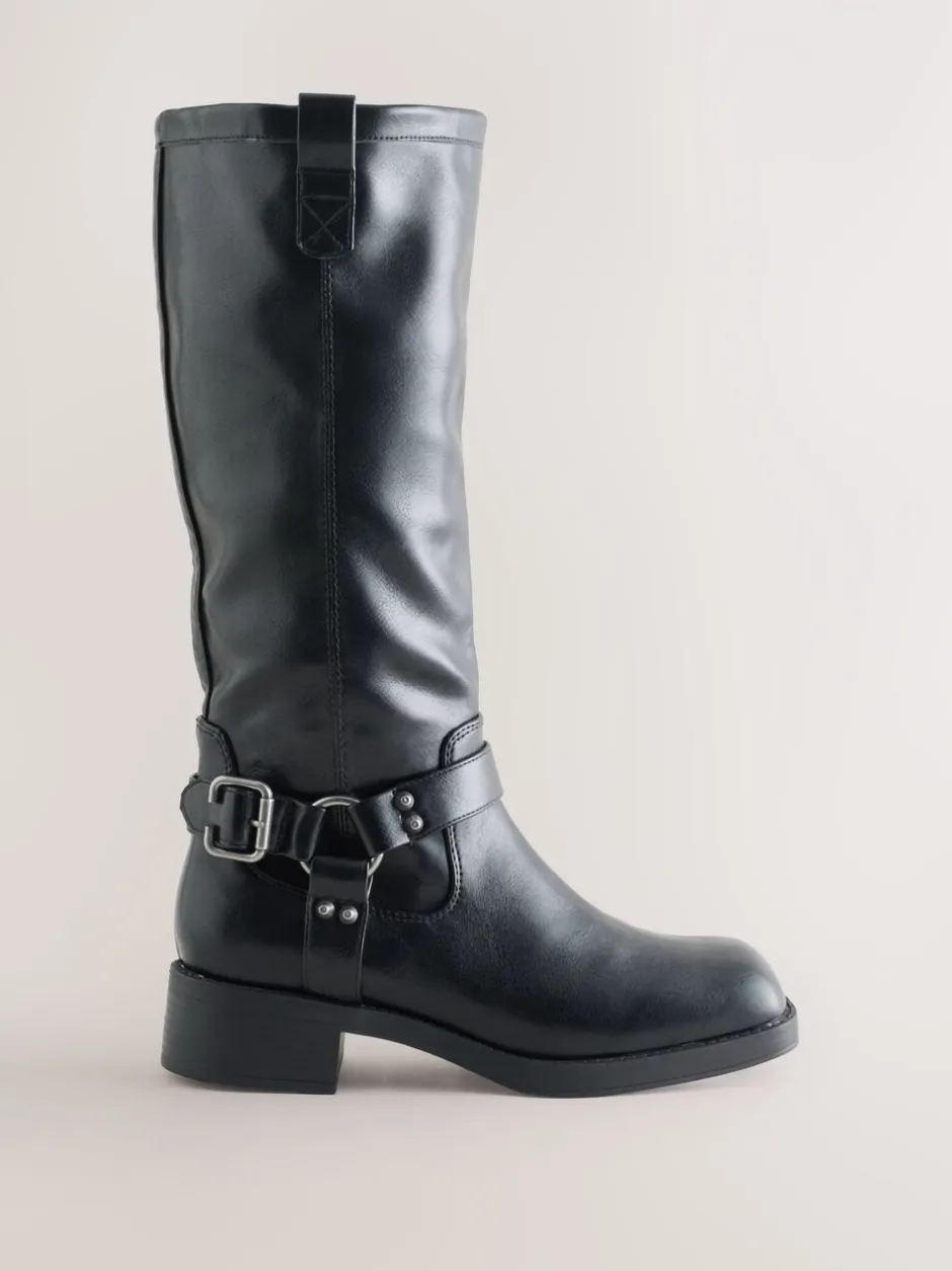 Boots|Next - Forever Comfort® Knee High Biker Boots Zwart