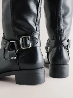 Boots|Next - Forever Comfort® Knee High Biker Boots Zwart