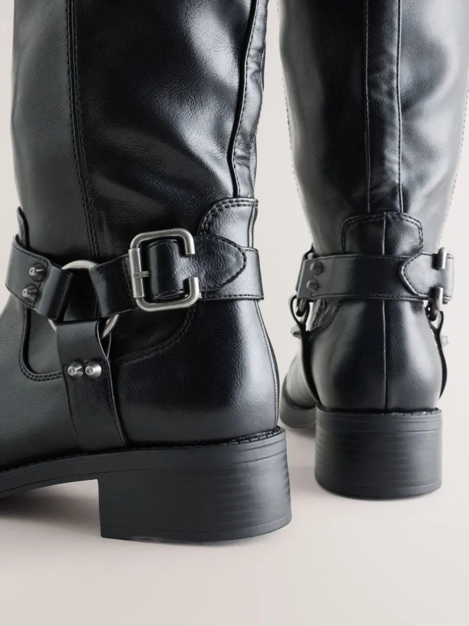 Boots|Next - Forever Comfort® Knee High Biker Boots Zwart