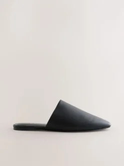 Lage Schoenen|Next - Forever Comfort® muiltjes met hoge uitsnijding en vierkante neus Zwart