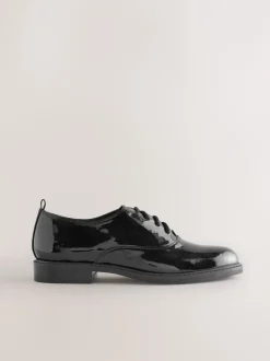 Lage Schoenen*Next Zwart - Forever Comfort® Patent Almond Toe Lace-Up Shoes
