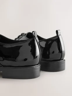 Lage Schoenen*Next Zwart - Forever Comfort® Patent Almond Toe Lace-Up Shoes