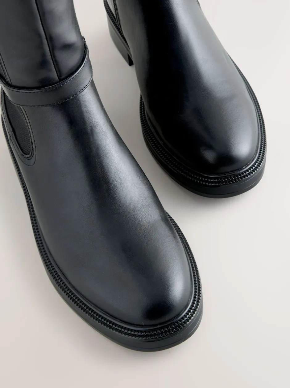 Ruimvallend En Extraruimvallend*Next - Forever Comfort® rijlaarzen met gesp Zwart