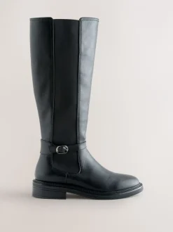 Ruimvallend En Extraruimvallend*Next - Forever Comfort® rijlaarzen met gesp Zwart