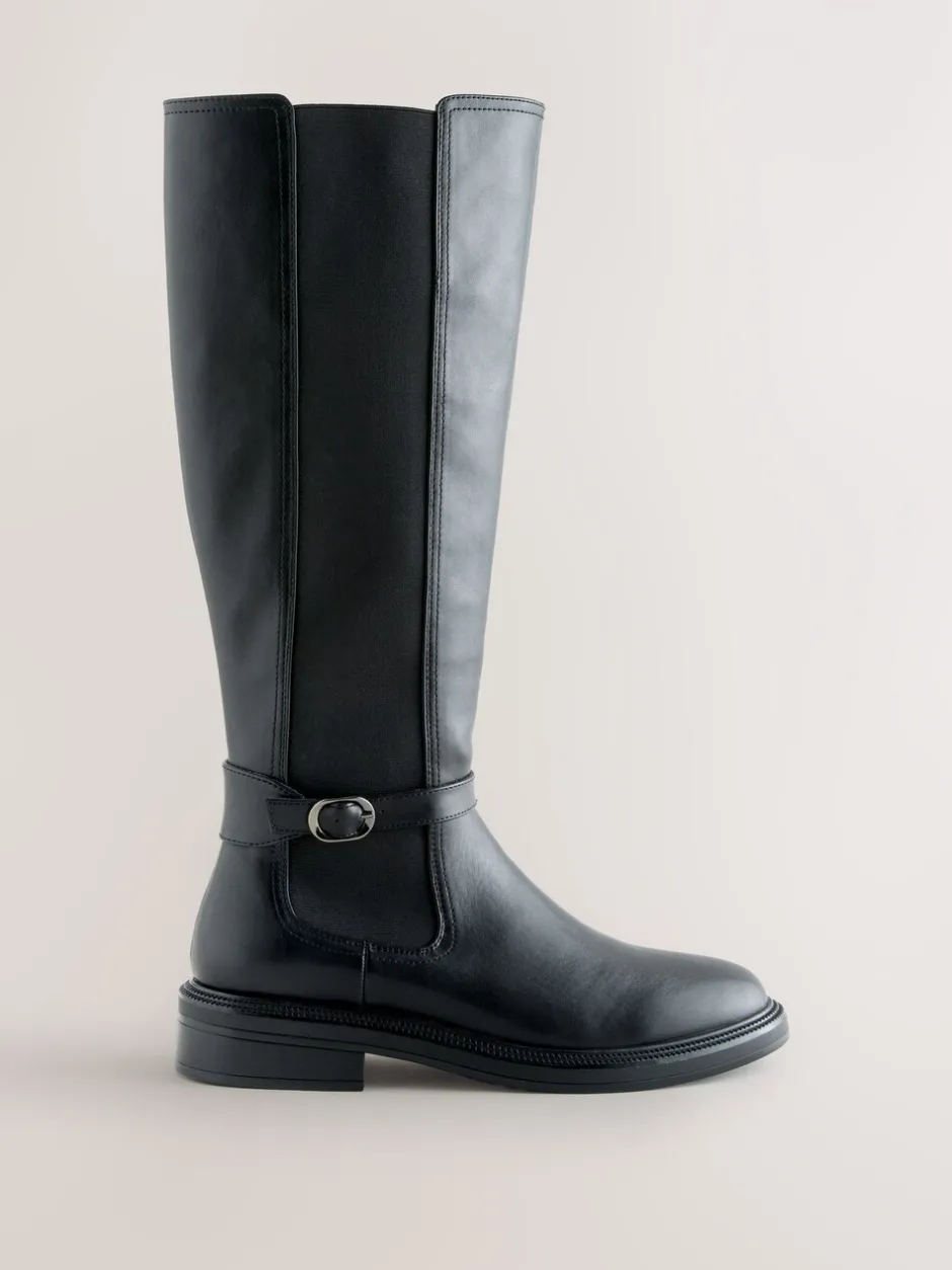 Ruimvallend En Extraruimvallend*Next - Forever Comfort® rijlaarzen met gesp Zwart