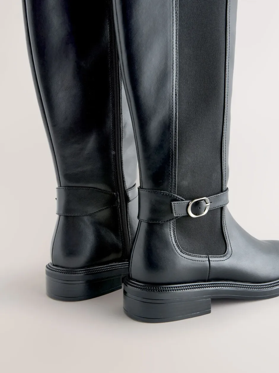 Ruimvallend En Extraruimvallend*Next - Forever Comfort® rijlaarzen met gesp Zwart