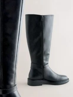 Ruimvallend En Extraruimvallend*Next - Forever Comfort® rijlaarzen met gesp Zwart