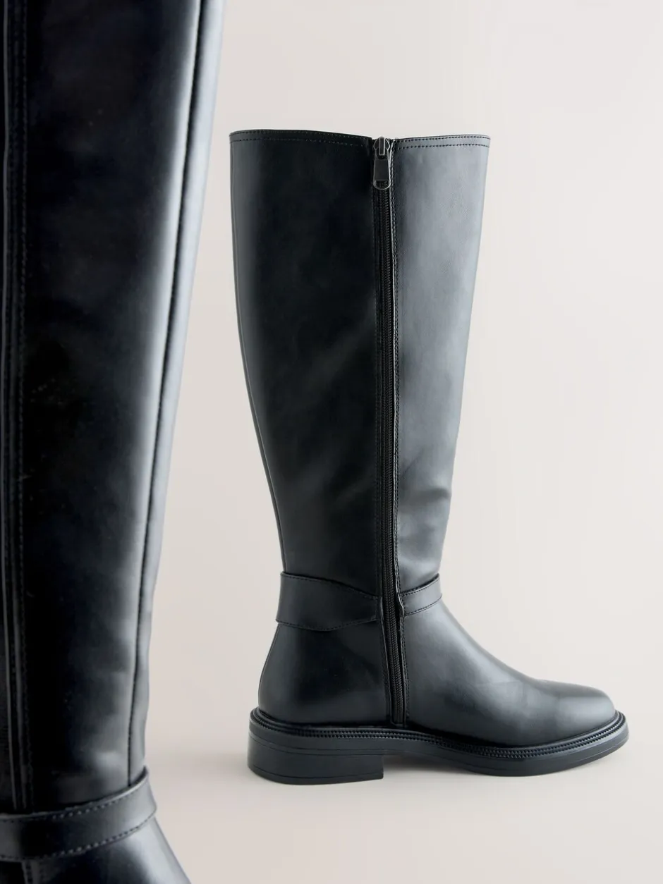 Ruimvallend En Extraruimvallend*Next - Forever Comfort® rijlaarzen met gesp Zwart
