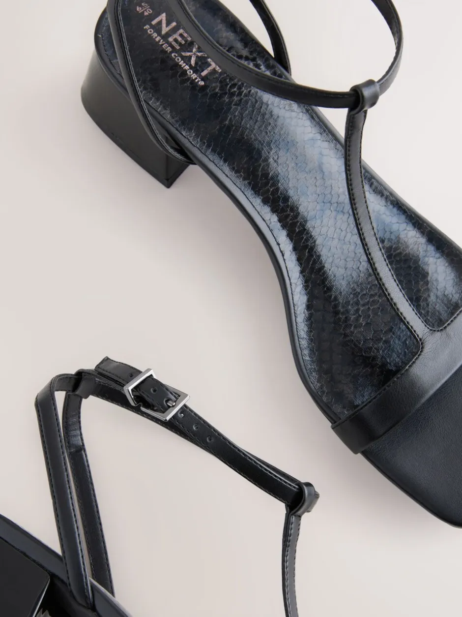 Ruimvallend En Extraruimvallend|Schoenen Met Hakken*Next - Forever Comfort® sandalen met lage blokhak en bandjes Zwart