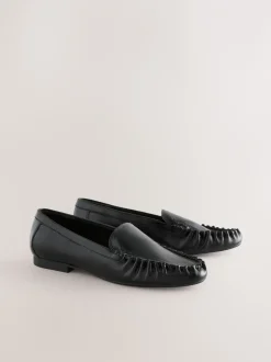 Lage Schoenen|Next - Forever Comfort® Soft Ruched Loafers Zwart