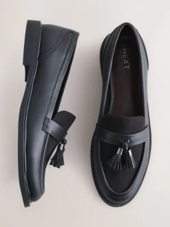 Lage Schoenen*Next Zwart - Forever Comfort Tassel Round Toe Loafers