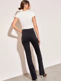 Jeans|Friends Like These Zwart - jeans met zakken, hoge taille en uitlopende pijpen
