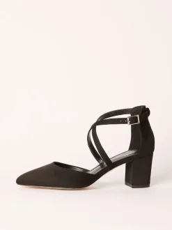 Ruimvallend En Extraruimvallend|Schoenen Met Hakken*Friends Like These - pumps met blokhak en gekruiste bandjes Zwart
