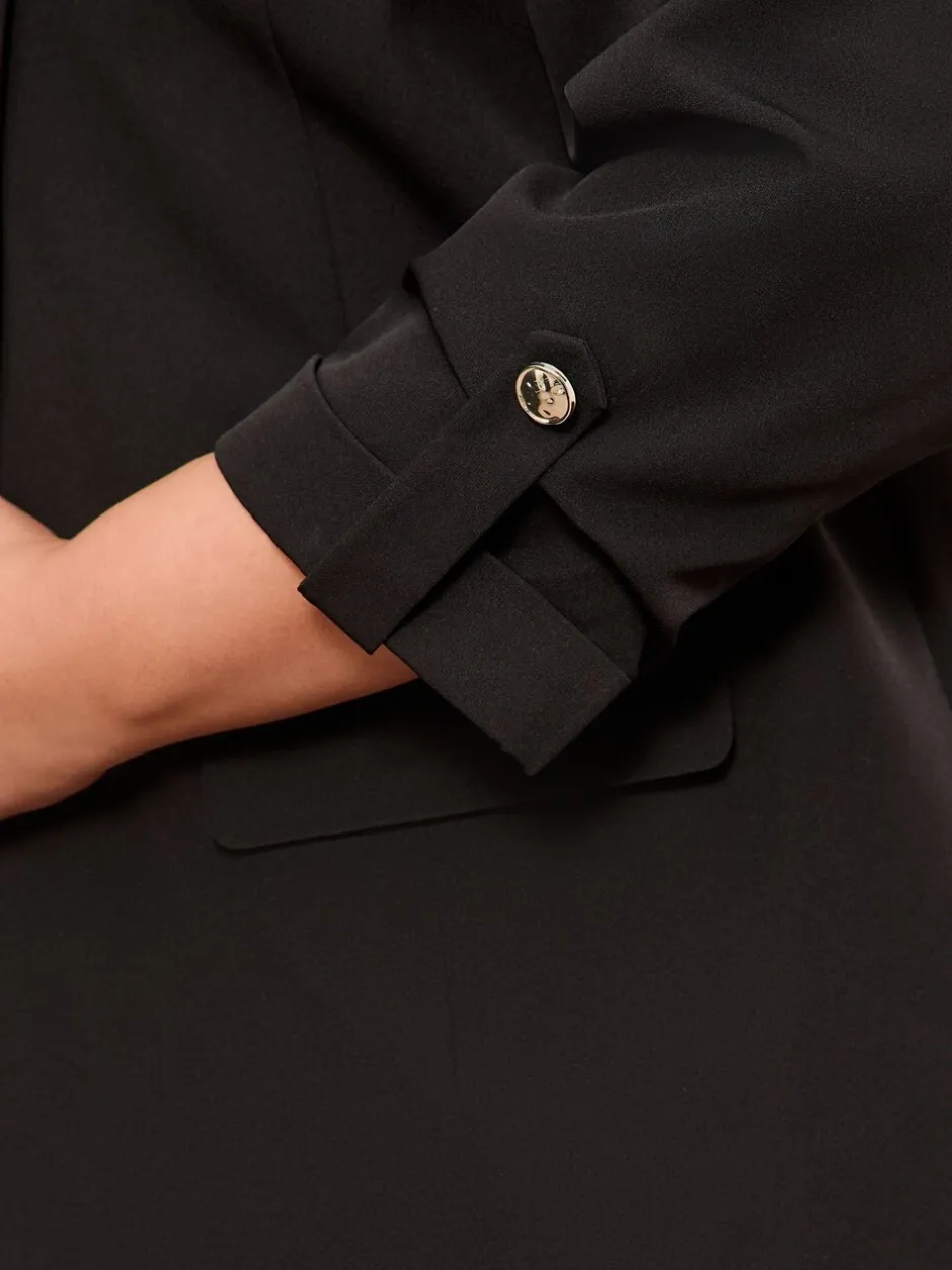 Kostuums En Werkkleding|Friends Like These - maatgesneden blazer met mouwdetails Zwart