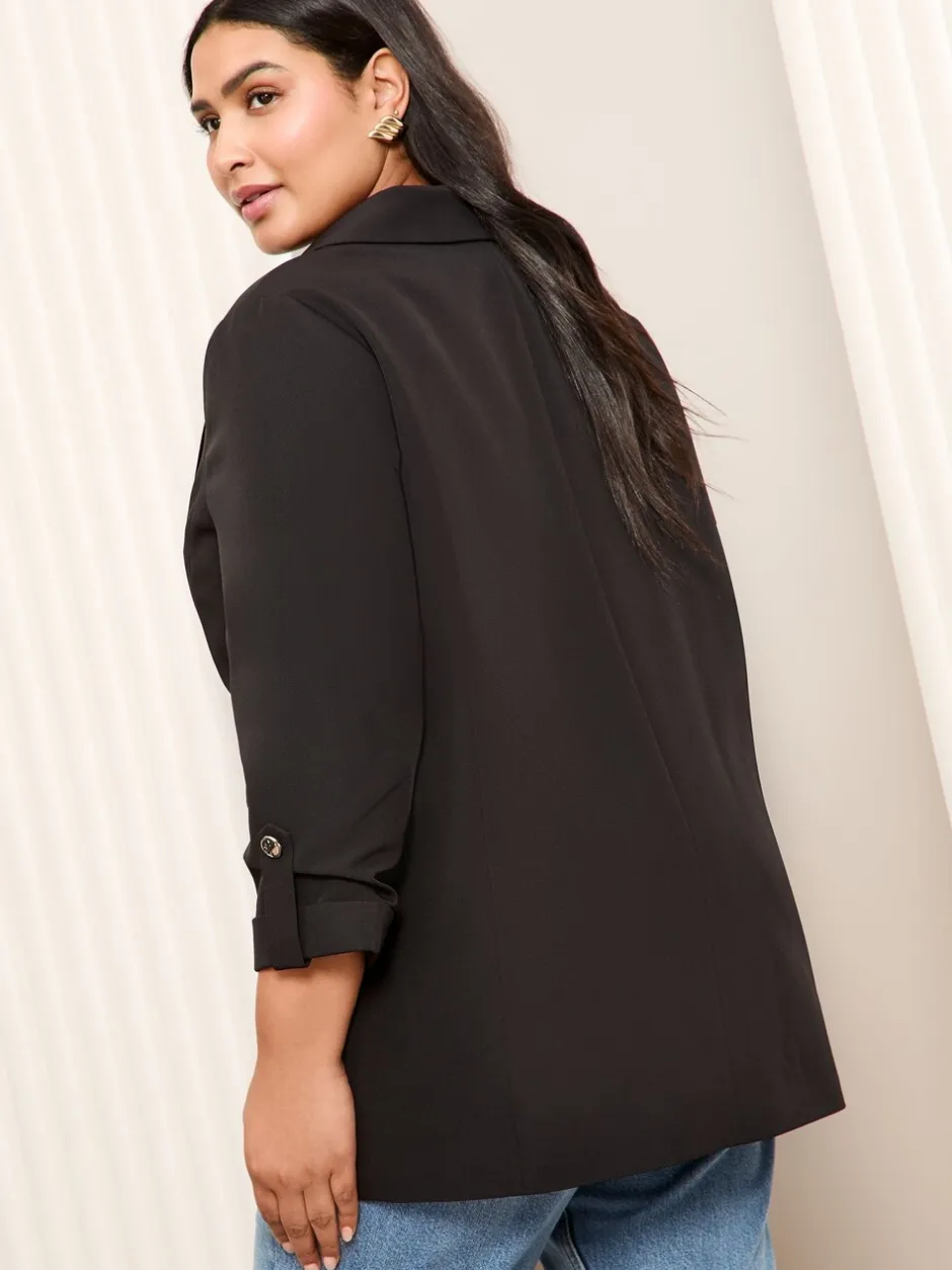 Kostuums En Werkkleding|Friends Like These - maatgesneden blazer met mouwdetails Zwart
