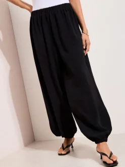 Broeken|Friends Like These - Balloon Trousers With Elasticated Waist Zwart