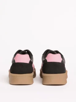 Sneakers|Friends Like These Zwart - Lace Up Retro Gumsole Sports Trainers