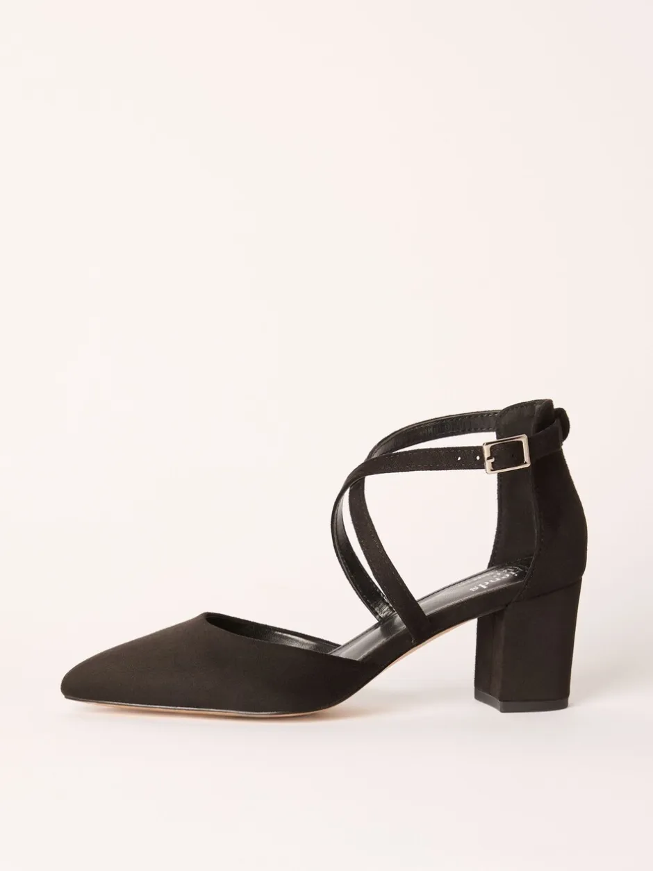 Schoenen Met Hakken|Friends Like These - pumps met blokhak en gekruiste bandjes Zwart