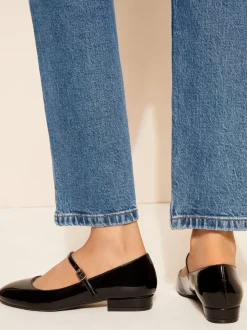 Schoenen Met Hakken|Ruimvallend En Extraruimvallend*Friends Like These Zwart - Mary Jane-ballerina's van imitatie lakleer met ronde neus