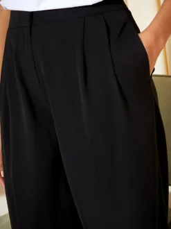 Kostuums En Werkkleding|Broeken*Friends Like These - Premium broek met wijde pijpen en elastiek aan de achterkant Zwart