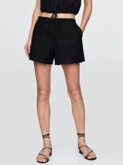 Shorts*Gap - hoge taille eyelet easy shorts Zwart