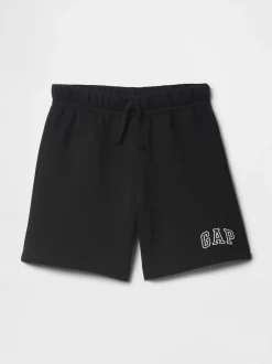 Shorts|Gap - joggingbroek met elastische taille met logo (6 mnd - 5 jr) Zwart