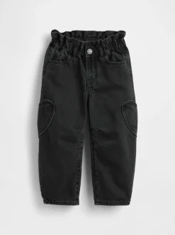 Jeans En Joggingbroeken|Jeans|Gap - Paperbag Horseshoe Jeans (6mths-5yrs) (6mths-5yrs) Zwart