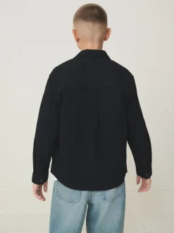 Shirts|Jassen En Jacks*Next - Geborsteld overshirt (3-16jr) Zwart