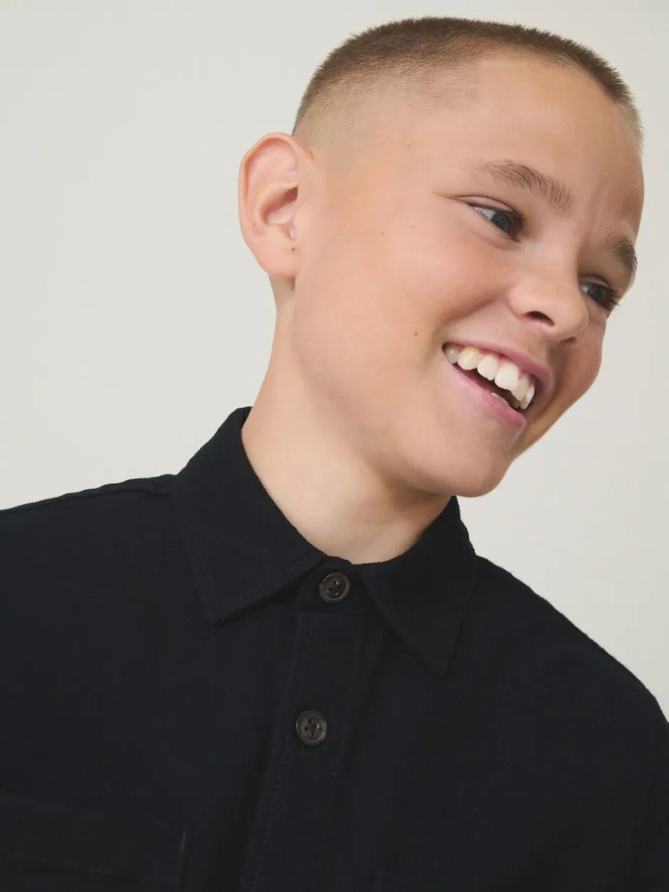 Shirts|Jassen En Jacks*Next - Geborsteld overshirt (3-16jr) Zwart