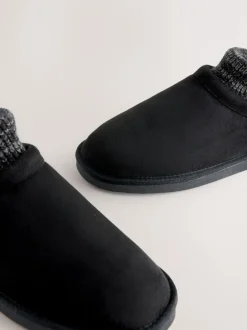 Pantoffels*Next - Gebreide laarspantoffels met omslag Zwart