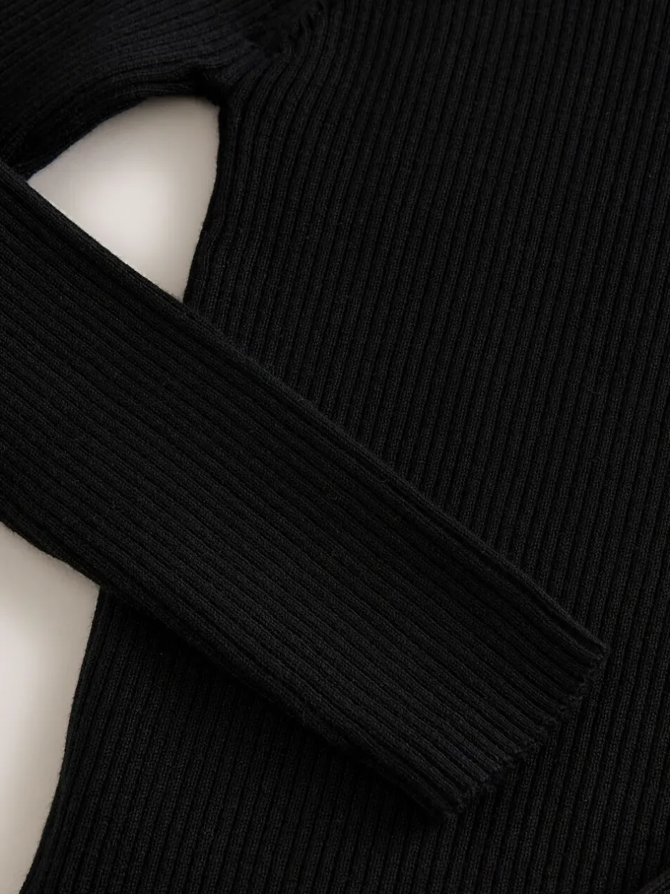 Gebreide Kleding|Next - Gebreide trui met rolkraag (3-16jr) Zwart