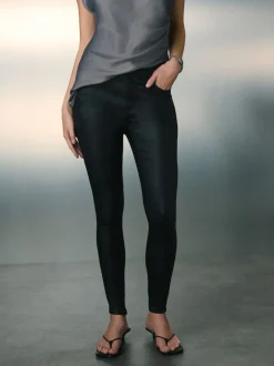 Jeans|Next - Gecoate denim skinny jeans Zwart