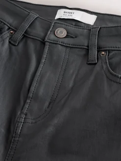 Jeans|Next - Gecoate denim skinny jeans Zwart