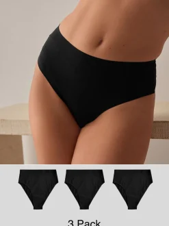 Onderbroeken|Next - Geen zichtbare onderbroeklijn comfortabele slips verpakking van 3 Zwart