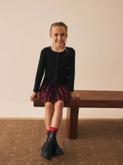 Schoolkleding|Gebreide Kleding*Next Zwart - Geribbeld vest met lange mouwen (3-16jr)