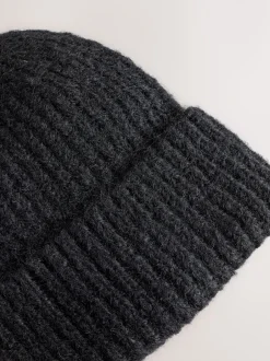 Mutsen, Handschoenen En Sjaals*Next Zwart - Geribbelde beanie-muts met wol