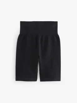 Shorts*Next Zwart - Geribbelde fietsshort met hoge taille