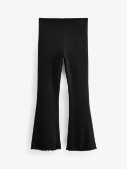 Broeken En Leggings*Next Zwart - Geribde uitlopende legging (3-16 jr)
