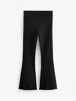 Broeken En Leggings*Next Zwart - Geribde uitlopende legging (3-16 jr)