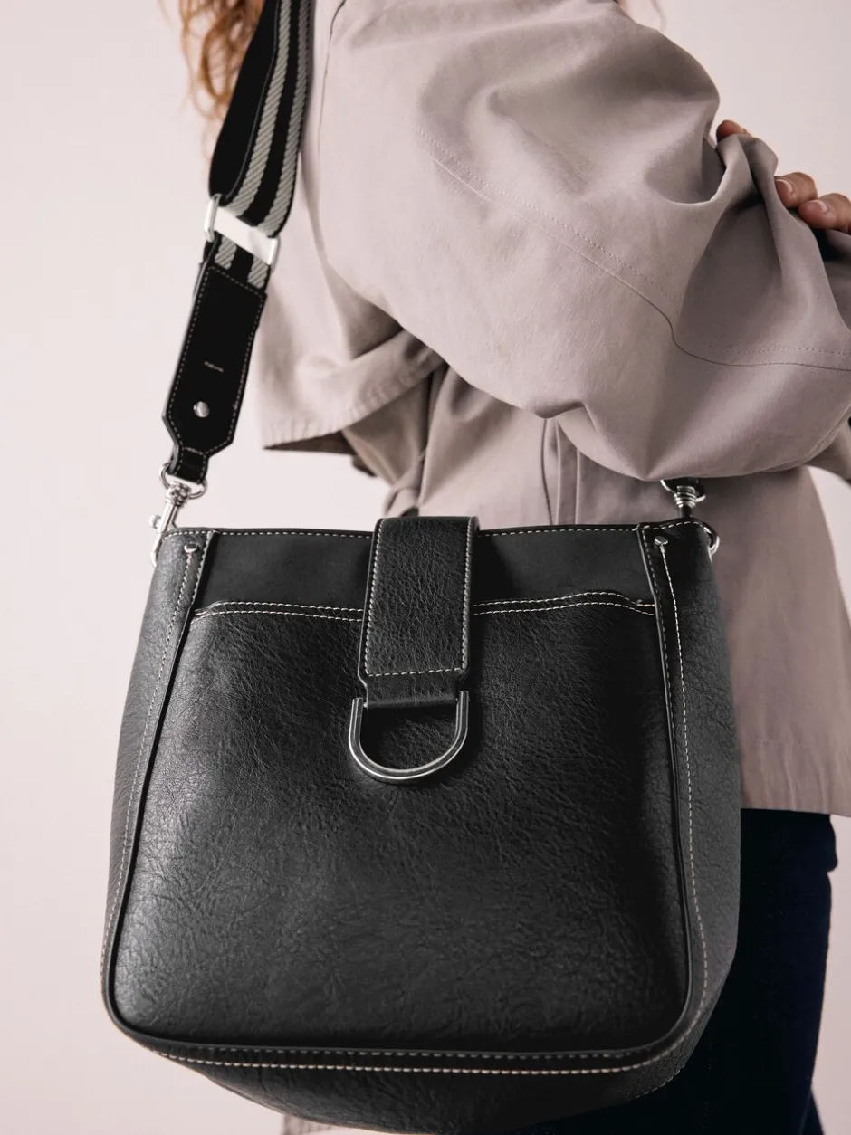 Tassen En Portemonnees|Next - Gestructureerde Messenger-tas Zwart