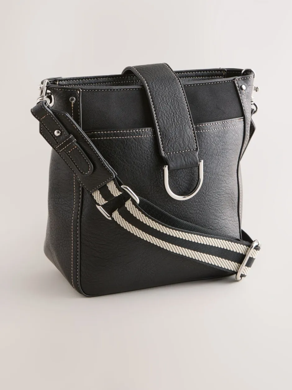 Tassen En Portemonnees|Next - Gestructureerde Messenger-tas Zwart