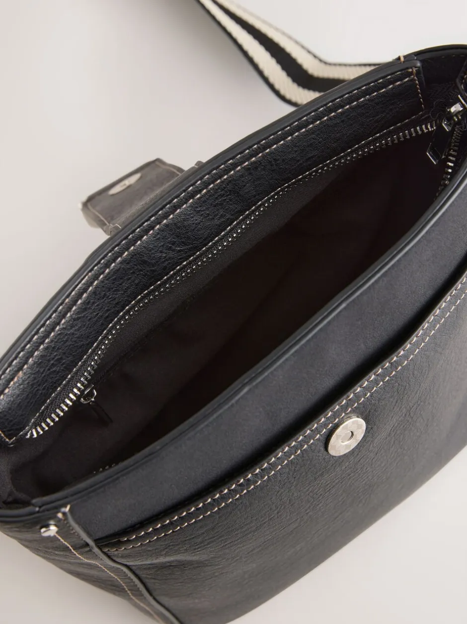 Tassen En Portemonnees|Next - Gestructureerde Messenger-tas Zwart