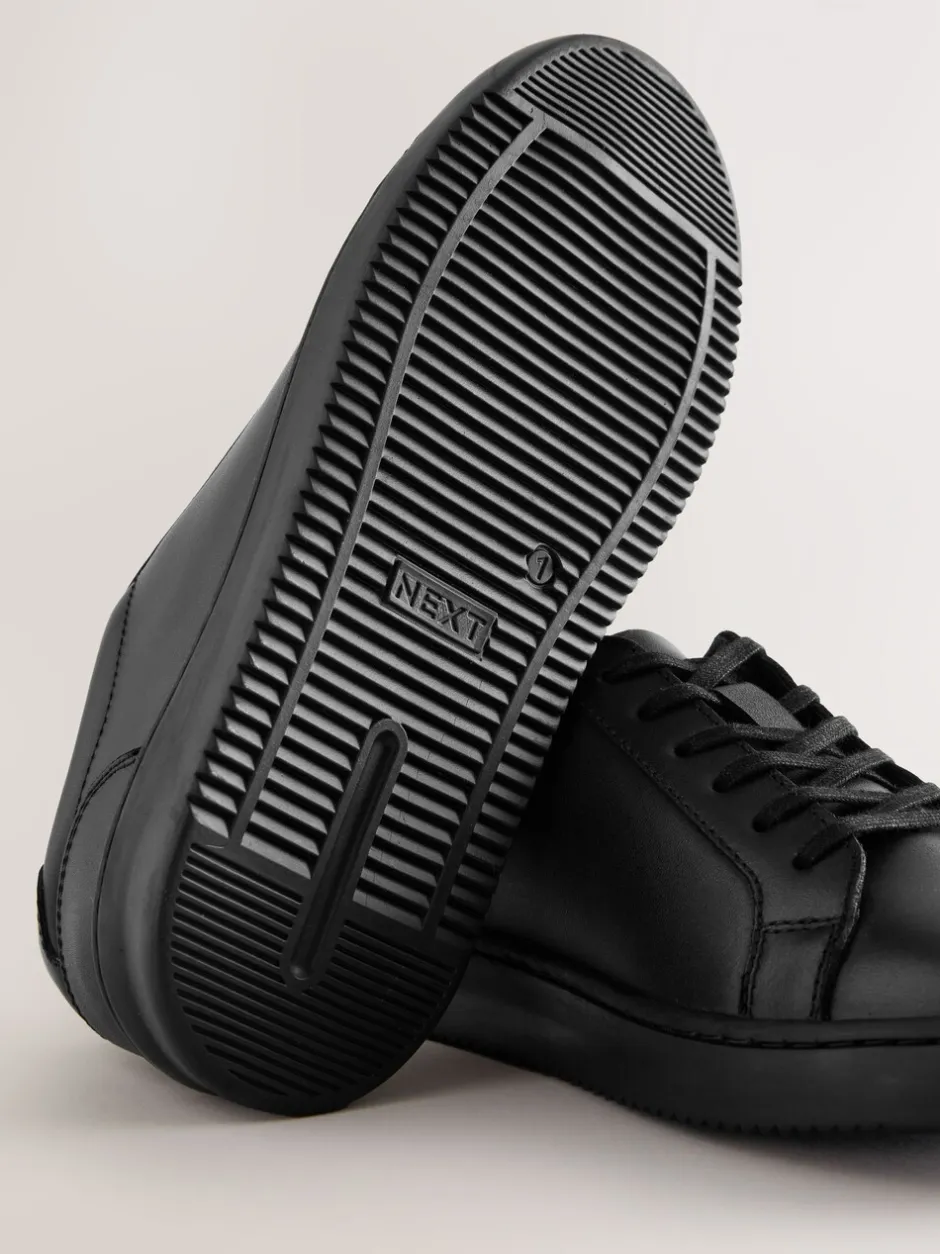 Sneakers|Schoolkleding*Next Zwart - Geveterde leren schoolschoenen