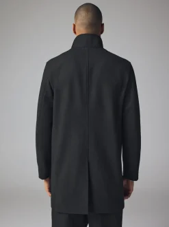 Jassen En Jacks*Next Zwart - Gewatteerde jas van wolmix met visgraatmotief en geïntegreerd gilet
