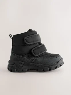 Boots|Next - Gewatteerde laarzen met klittenbandsluiting Zwart