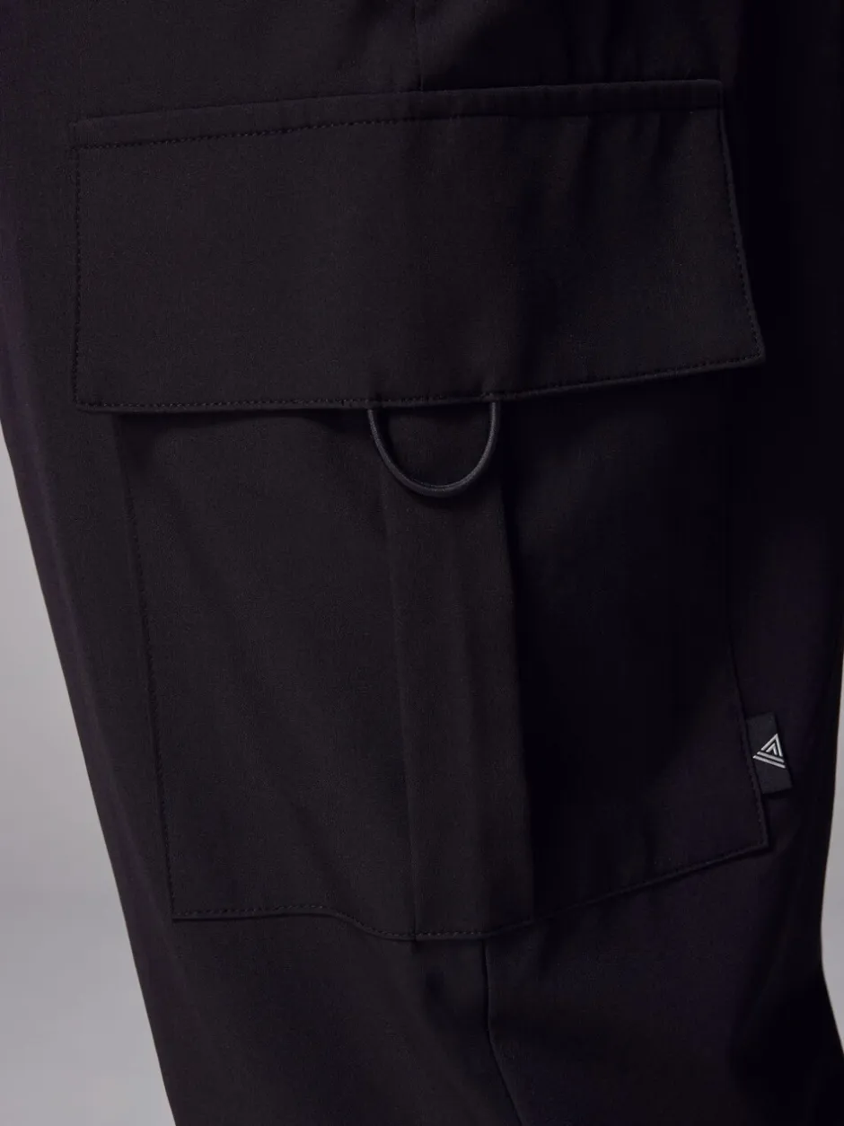 Joggingbroeken|Next Zwart - Geweven sportieve cargojoggingbroek