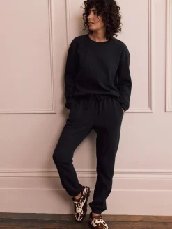 Pyjama's|Loungewear*Next Zwart - Gezellige pyjama met wafeldessin en lange mouwen